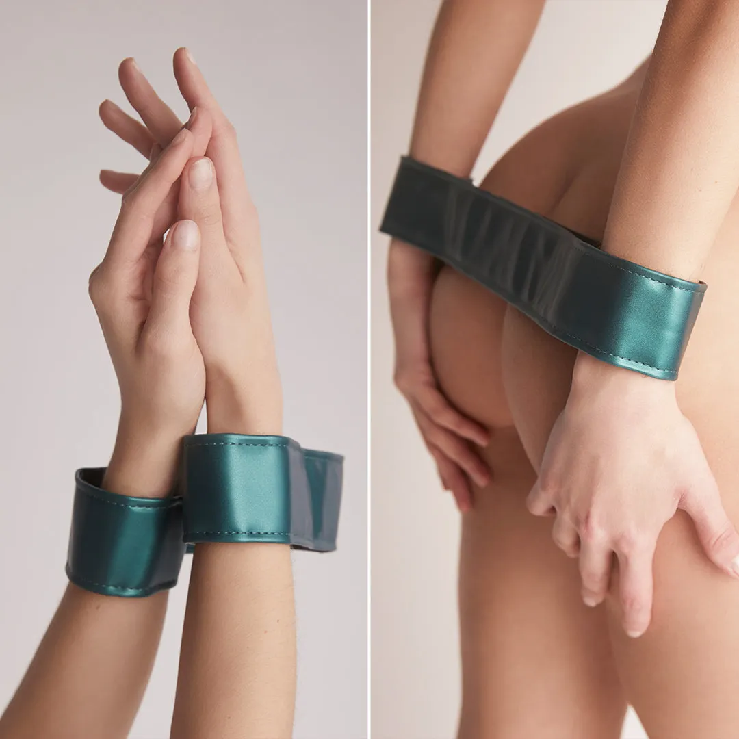 Strap-on-Me Leatherette Curious Harness - Metallic Green