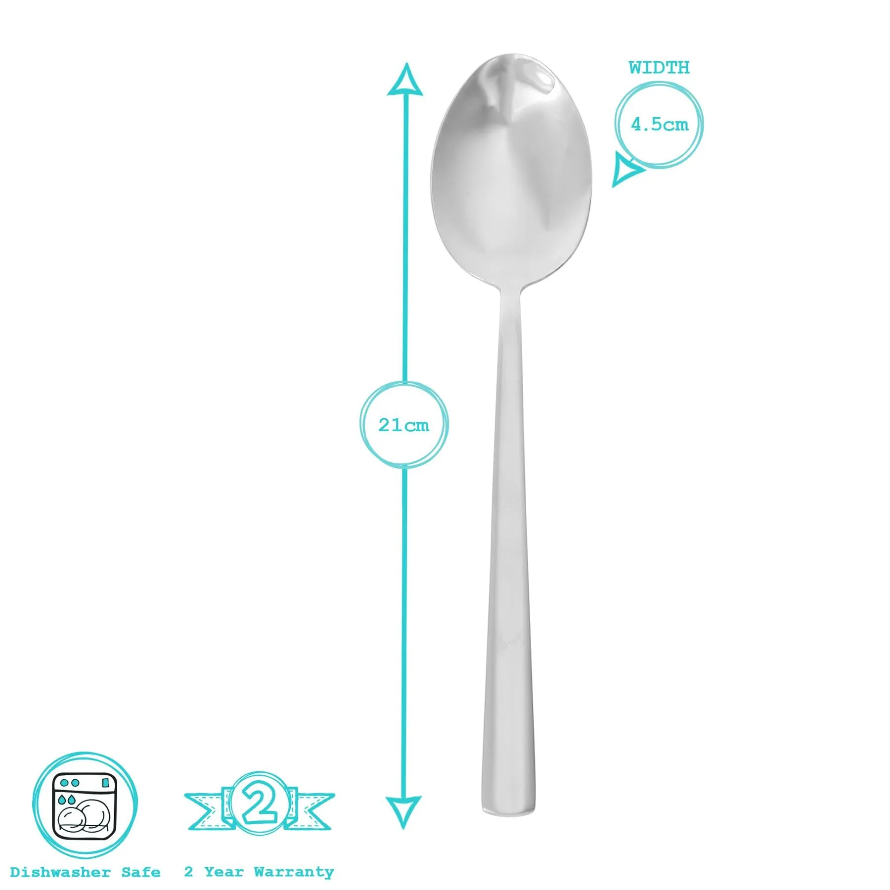 Tondo Stainless Steel Dessert Spoons - By Argon Tableware