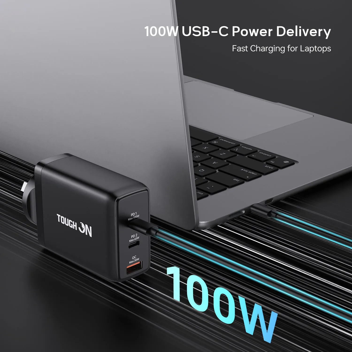 Tough On 100W 3 Port PD & QC 3.0 Fast Wall Charger