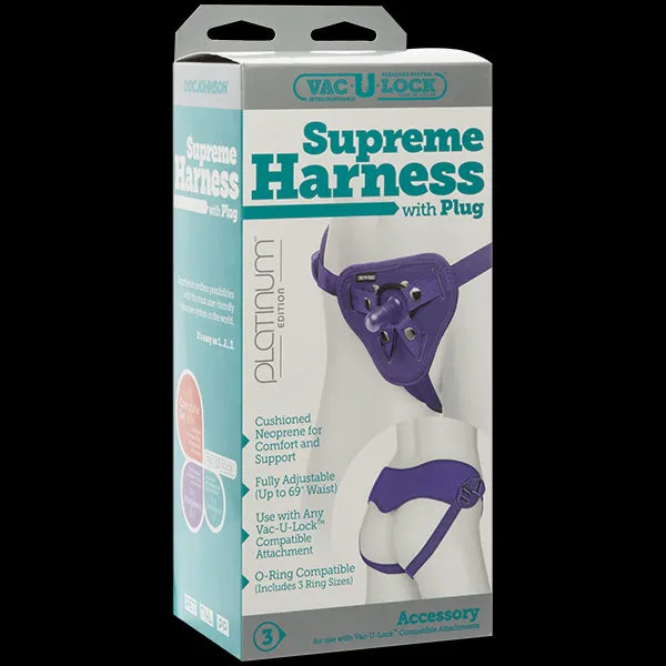 Vac U Lock Platinum Supreme Harness WPlug Purple