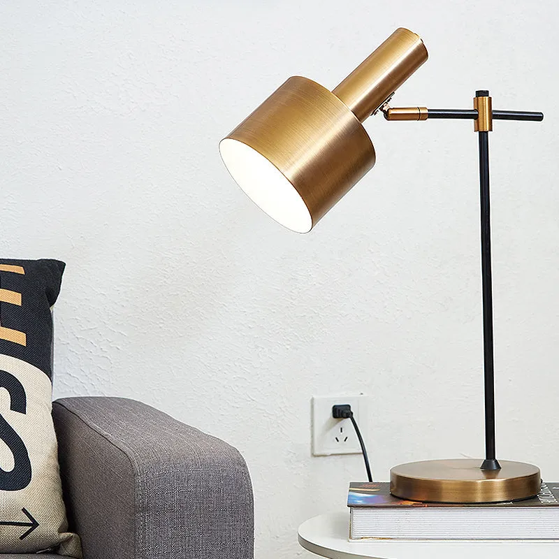 Vera Modern Black and Gold Desk Lamp