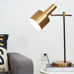 Vera Modern Black and Gold Desk Lamp