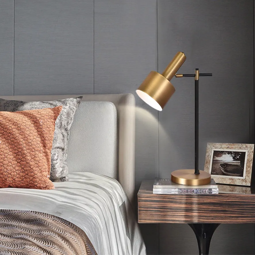 Vera Modern Black and Gold Desk Lamp