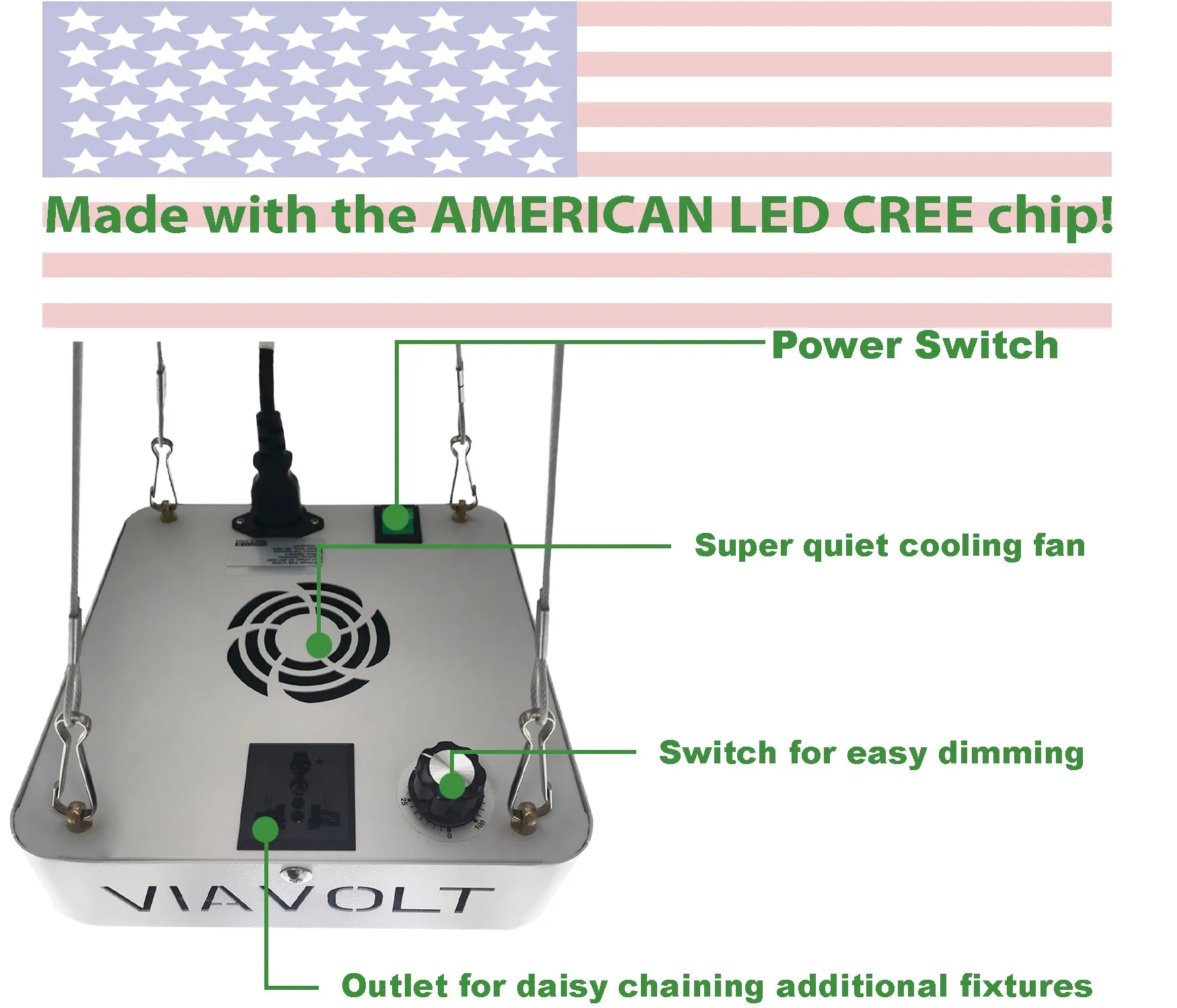 Viavolt 100X LED Grow Light COB with Cree LED Chip and Full Spectrum 6500K / 65w (EA)