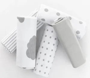Waterproof Reversible Burp Clothes | 5 Pack | Grey  | Ely's & Co