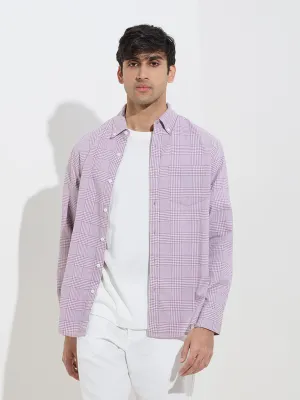 WES Casuals Dusty Pink Relaxed-Fit Cotton-Blend Shirt