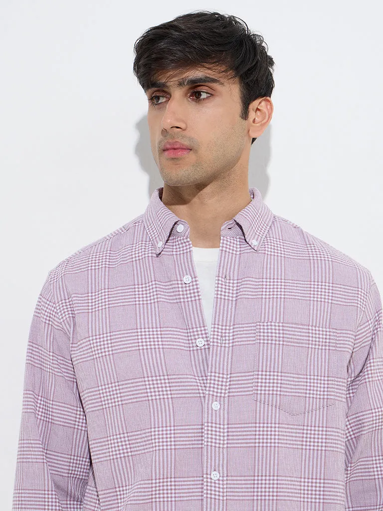WES Casuals Dusty Pink Relaxed-Fit Cotton-Blend Shirt